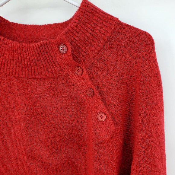 Talbots Plus Red Long Sleeved Women's Tunic Button Neck Sweater 3X - Picture 6 of 10